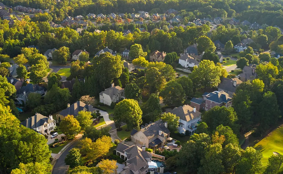 image of homes surrounded by trees